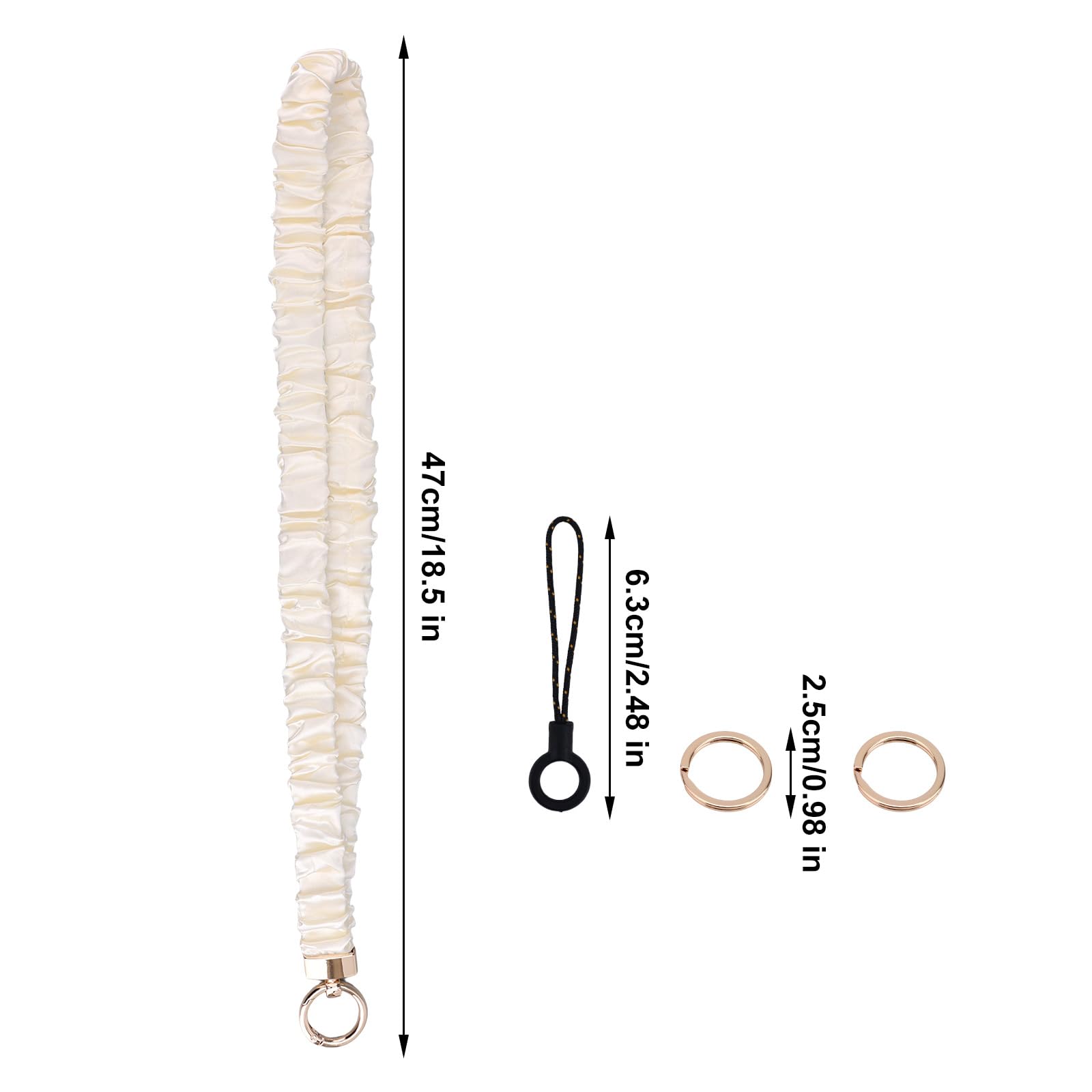 Laccetto Elastico il Collo, Graziosi Laccetti Elastici con 2 Anelli e 1 Laccetto Cellulare per Badge Identificativi Chiavi Portachiavi Retrattile per Insegnanti Donne