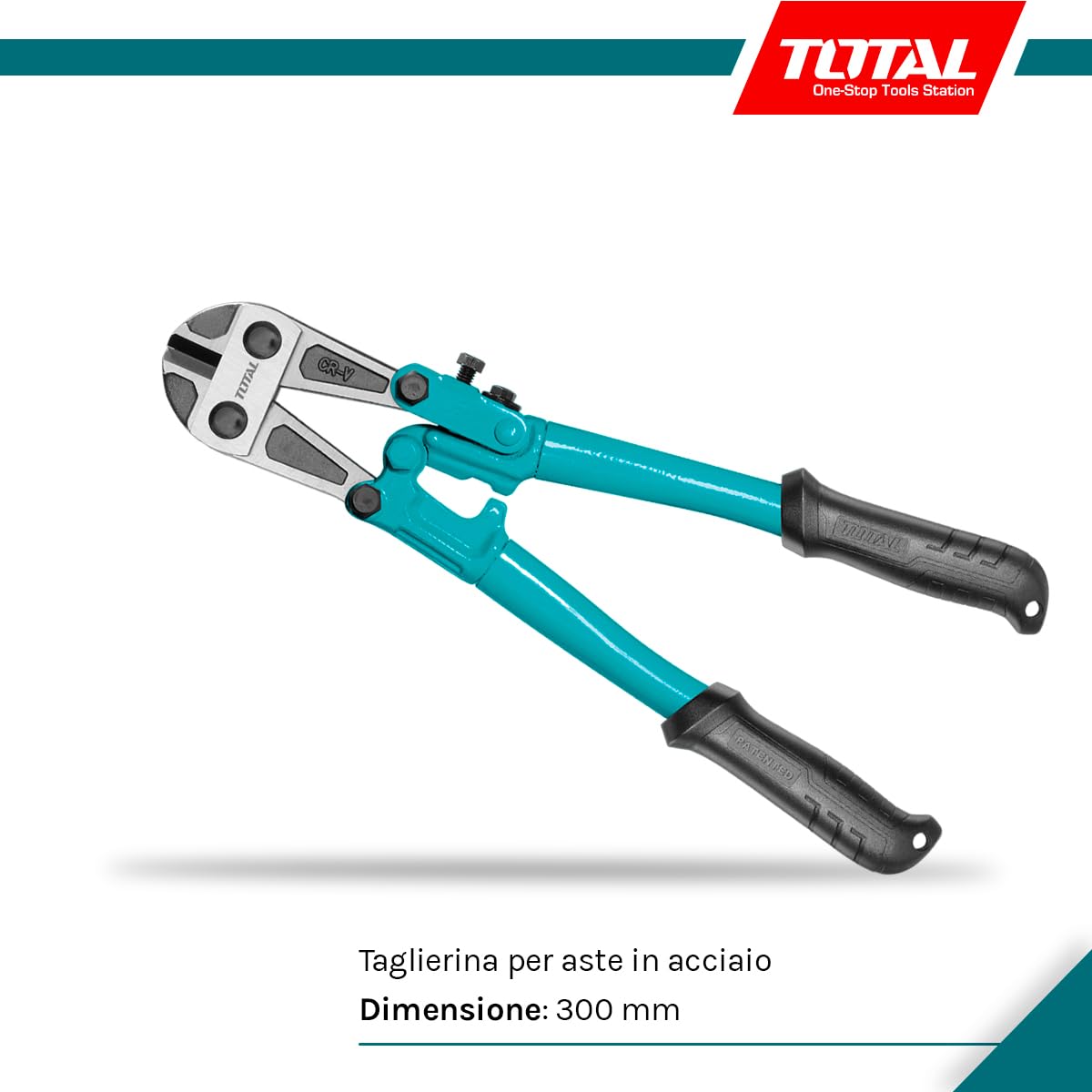 TOTAL - Pinze - 12'' in acciaio - Acciaio - Cromo Vanadio - Ideali per l'edilizia - Dimensioni: 750 mm