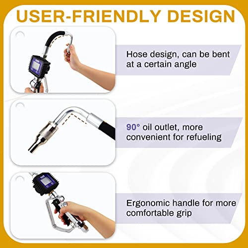 Digital Oil Control Valve Meter Nozzle,Pneumatic Oil Gun with 1/2" inch