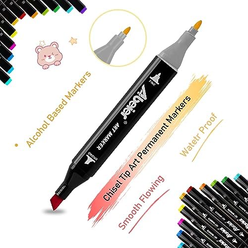 100 Colors Dual Tips Alcohol Markers set,Art Markers for Drawing, Permanent Sketch Markers for Kids adult coloring 3 51YXQRGB2fL. AC