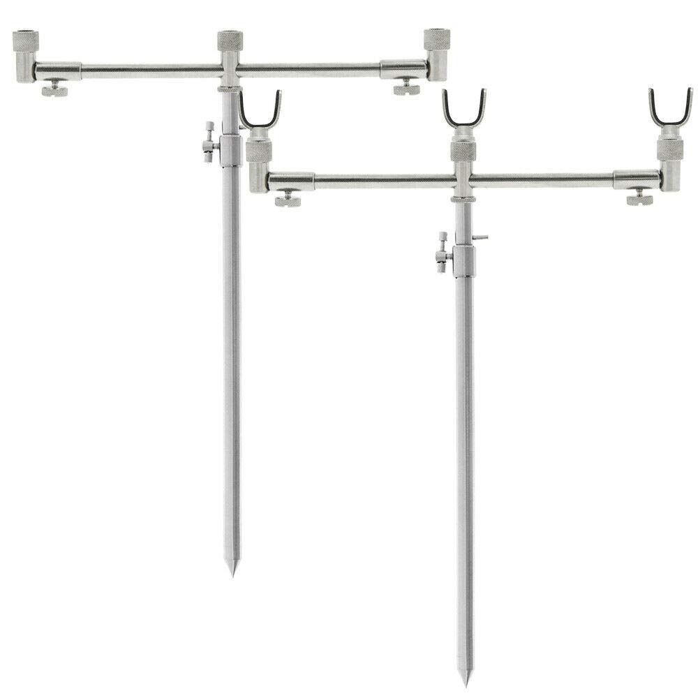 Dna Silver Carp Fishing Stainless Steel Solid 3 Rod Set Up Adjustable Banksticks And Buzzer Bars