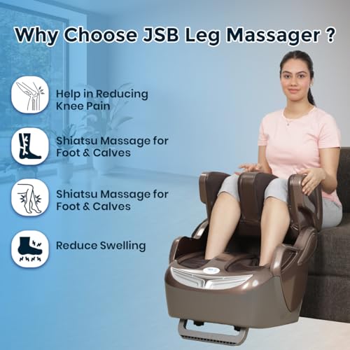Image of JSB HF60 Shiatsu Massager for Leg Pain Relief with Heat (AC Powered) (Black)