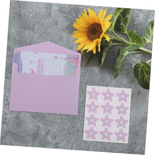 Invitaciones de sirena para cumpleaños infantiles con sobres decorados y etiquetas 6