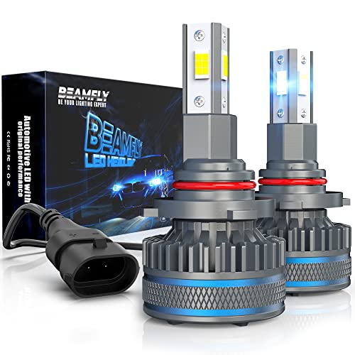 Lampadine LED 9005 36000LM per Fari Lenticolari, BEAMFLY HB3 Kit di Conversione Alogeno/Xeno per Faro Lenticolare Auto, VLED Proiettore Lampade 100W Alta Potenza, 6000K Luce Bianca Forte Fredda