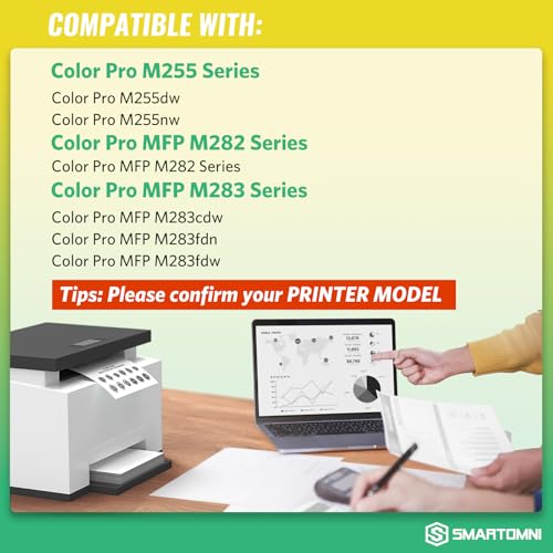 Image of 206A Toner Cartridges (with Chip) Works with HP Color Pro MFP M283fdw M283cdw, Pro M255dw M255nw, MFP M282nw M283 M282 M255 Printer | W2110A, 1 Pack Black