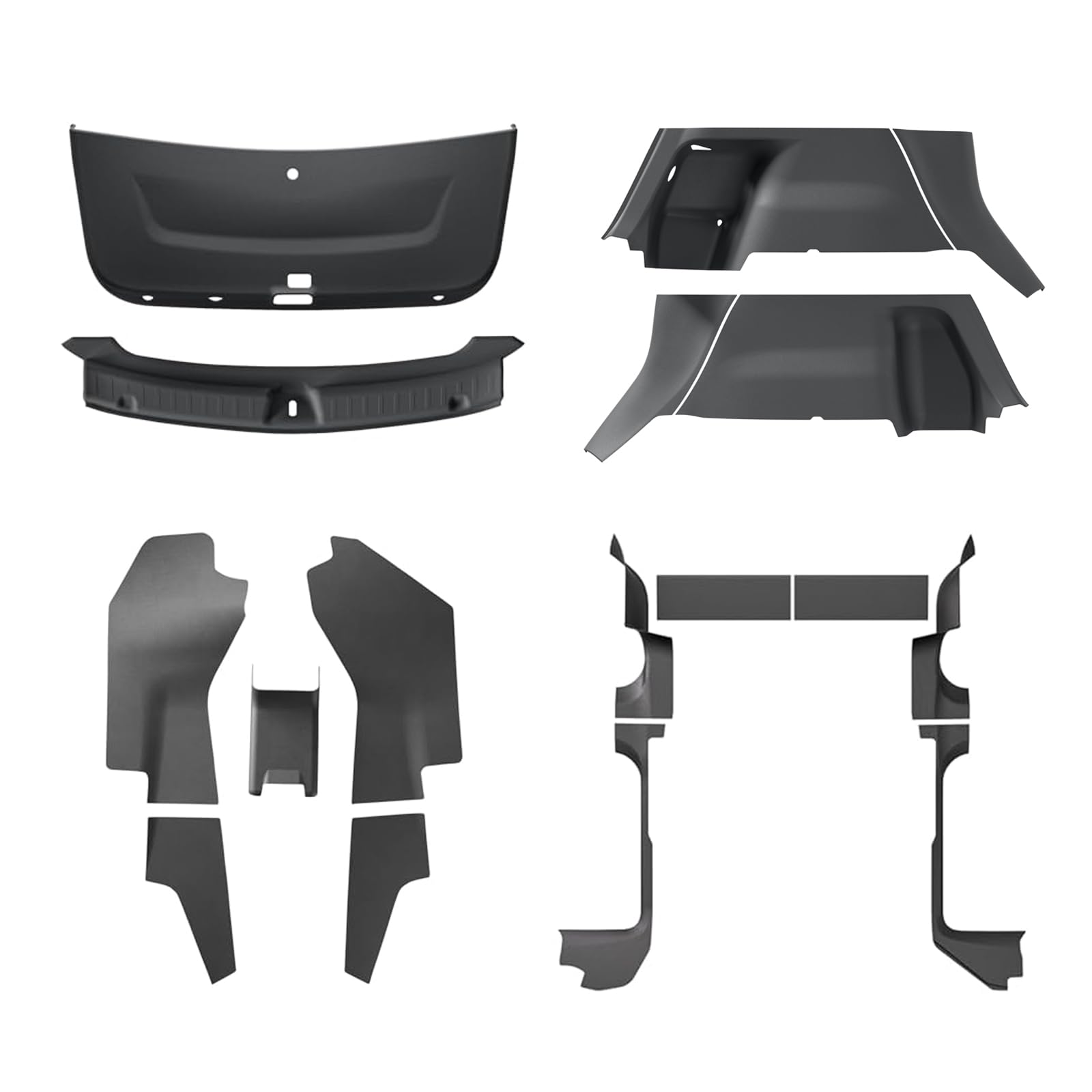Photo 1 of ITEM IS MISSING PARTS. UNSURE WHAT PARTS ARE MISSING.-----------------------------------LUCKEASY 17PCS Interior Suits for Tesla Model Y Juniper 2025+ Front & Rear Door Threshold Protector | Center Console Anti-Kick Pad | Tailgate Mat & Bumper Guard | Rear