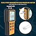 Manometer Gas Pressure Tester, Digital HAVC Manometer Dual-Port Air Pressure Meter with Backlight and Data Record Function, Professional Differential Pressure Gauge with 12 Measure Units