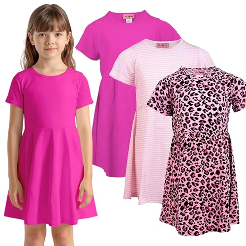 Robe patineuse fille lot de 3 en coton léger pour les journées de printemps