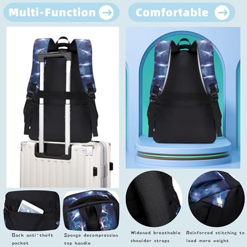 Image of Galaxy-Print School-Bag Backpack for Boys Middle-School Elementary Bookbag
