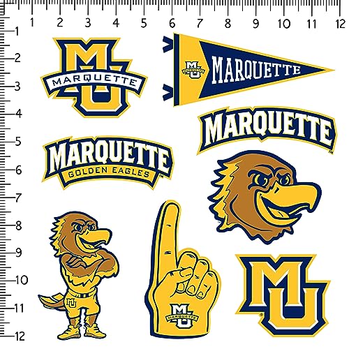 Image of Marquette University 8ct Vinyl Large Deluxe Stickers Variety Pack - Laptop, Water Bottle, Scrapbooking, Tablet, Skateboard, Indoor /Outdoor - Set of 8