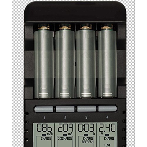 alpha700 – Cargador rápido con pantalla LCD, incluye 4 pilas Sanyo HR-4UTG