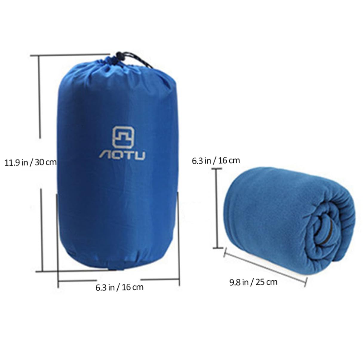 GALPADA Sacco Pelo da Campeggio in Pile Blu Leggero e Multifunzione per Escursioni e attività Outdoor Include Borsa da Trasporto