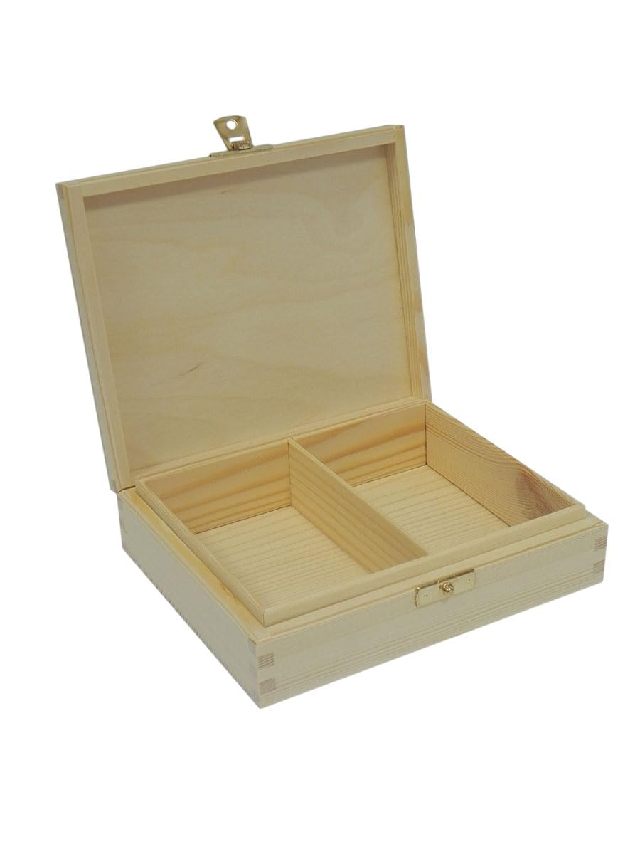 Wooden World - Storage box wooden box for jewelery small belongies or two decks of cards