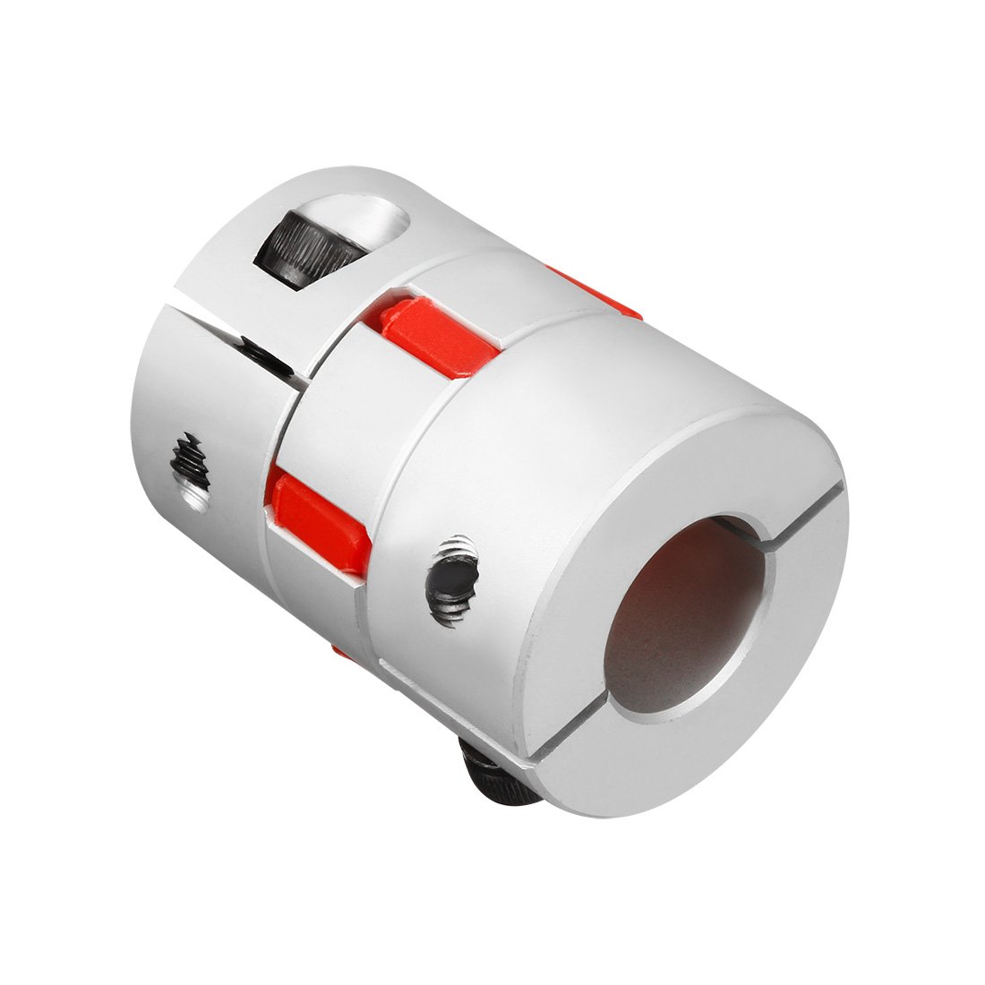 sourcingmap 15mm to 19mm Shaft Plum Shaped Coupling Coupler 40mm Diameter 55mm Length, Red,Silver, 15-19mm - Image 4