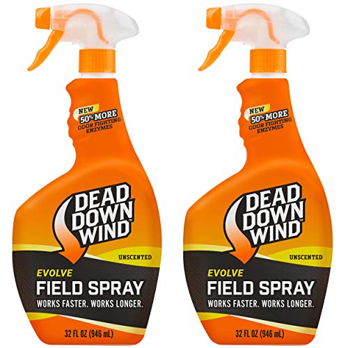 Dead Down Wind Evolve Field Spray | Unscented Hunting Spray for Hunting Accessories, Clothes, and Gear | Works On Broad Spectrum Scent | 32 oz, 2 Pack