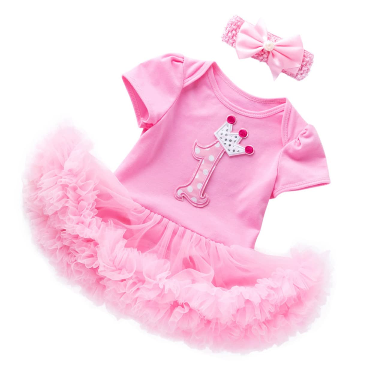 FOMIYES Girls Skirt Dress Romper Toddler Outfits Born Outfits Girl Skirt Clothes Bow Headband Pink