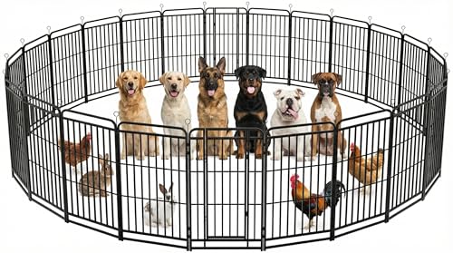 Image of Dog Fence Outdoor for Yard 24 Panels 47'' Rustproof Metal Dog Playpen