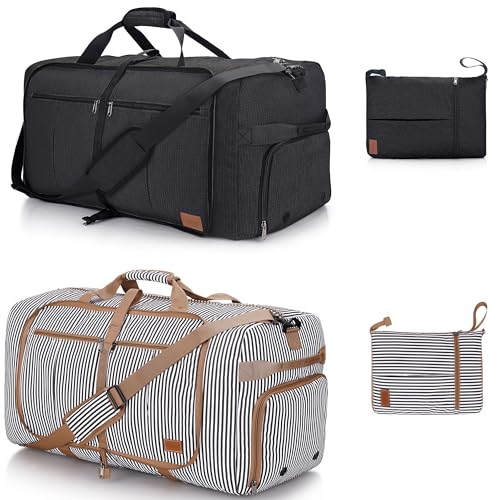 120L Foldable Collapsible Travel Duffle Bag for Men and Women with Shoe Compartment