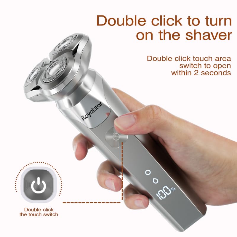 Men's Electric Shaver, Wet & Dry Magnetic Shaving Head, USB-C Rechargeable Waterproof Portable Shaver with LED Display, Travel Organizer & Lock, Ideal Gift for Men
