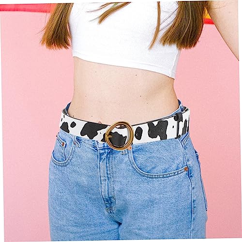 Fashionable Cow Print Pin Buckle Waist Belt for Women Imitation Leather Ladies Waistband Casual Belt Accessory for Jeans and Dresses2
