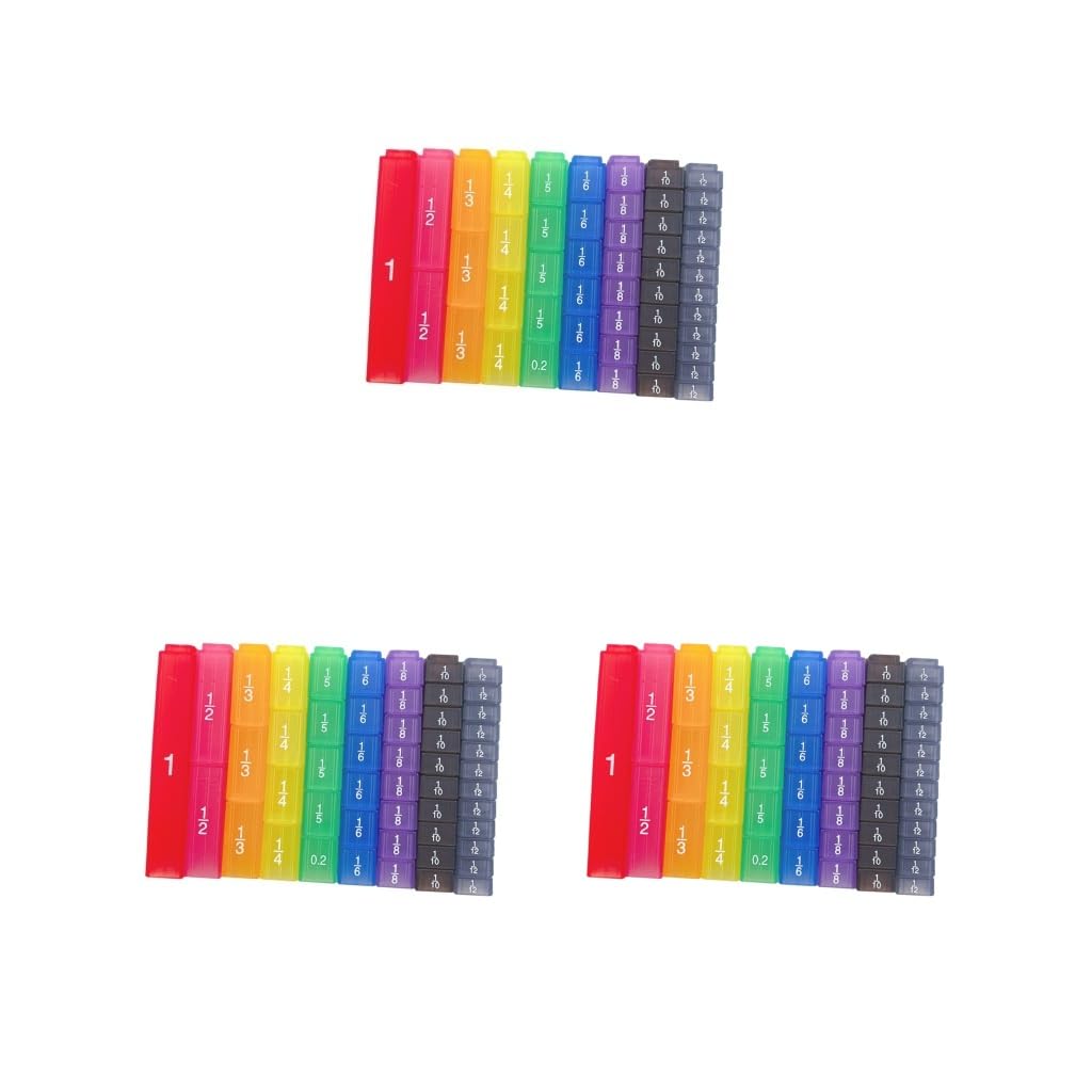 Lot de 3 cubes de 51 pièces multicolores pour l'enseignement des mathématiques pour l'enseignement primaire