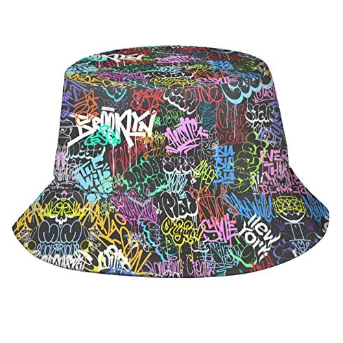 Rosihode Unisex Graffiti Art Print Bucket Hat Funny Summer Unisex Print Bucket Hat #TOP12