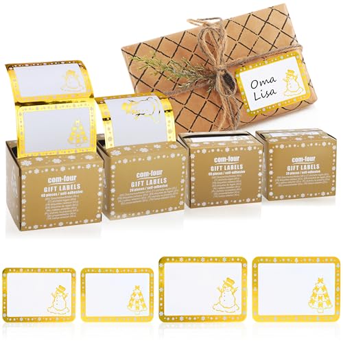 com-four® Pegatina de Regalo 120x para Navidad en Dos tamaños, autoadhesiva (120 Piezas - Pegatinas)