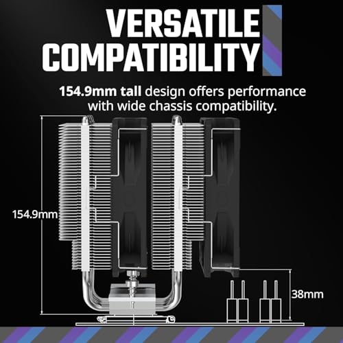 Image of Cooler Master Hyper 620S ARGB CPU Cooler - Dual 120mm Fan | Support AMD & Intel CPU Socket | 6 Nickel Plated Heat Pipes | CryoFuze Thermal Paste Included | Twin Tower Radiator