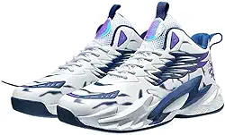 Bolognifi Botas de basquete antiderrapantes com sola de borracha de cano alto masculino para treinamento ao ar livre tênis de corrida(Purple,40 BR)