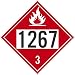 NMC DL139BUV25 1267 Placard - [Pack of 25] 10.75 in. Unrippable Vinyl Class 3 Dot Placard Sign with Black/White Text on Red Base
