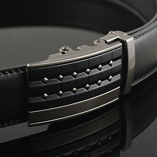 Dan Cube Belts for Men Leather Black Automatic Slide Click Buckle Big and Tall Size Adjustable3