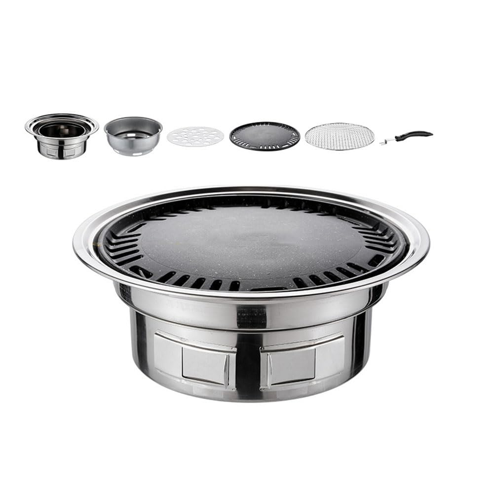 CTRLZS 13 Inch Korean BBQ Grill Multifunctional Charcoal Barbecue Grill Portable Charcoal Stove forCamping Picnic Indoor