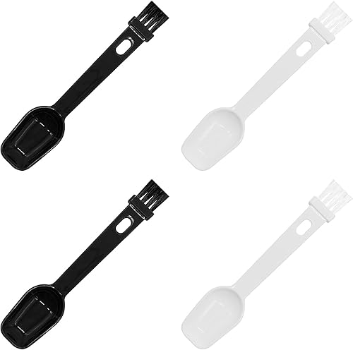 Cuchara de café con cepillo para molinillo de espresso, 4 piezas, cepillo 2 en 1 para limpiar máquinas de café expreso y recoger polvo de té,