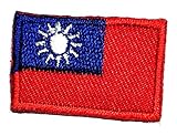 Taiwan Flag Embroidered Patch Size Mini 0.6X1.1 inches. Taiwan Flag National Emblem Iron On Sew On Patch Military Uniform Emblem Logo Jeans Jacket Polo T- Shirt Hat Backpacks (04)