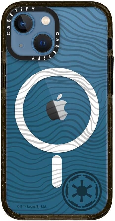 CASETiFY Impact iPhone 13 Mini Case [Mandalorian Co-Lab / 8.2ft Drop Protection/Compatible with Magsafe] - Beskar Ingot - Clear Black