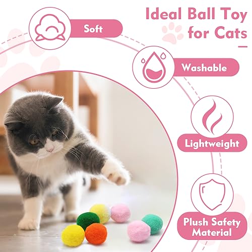 Cat Ball Launcher Toy Gun with 50 Pcs Pom Pom Balls, Cute Indoor Interactive Toys for Kitten Self Play, Ball Shooter for Training and Playing - Image 4