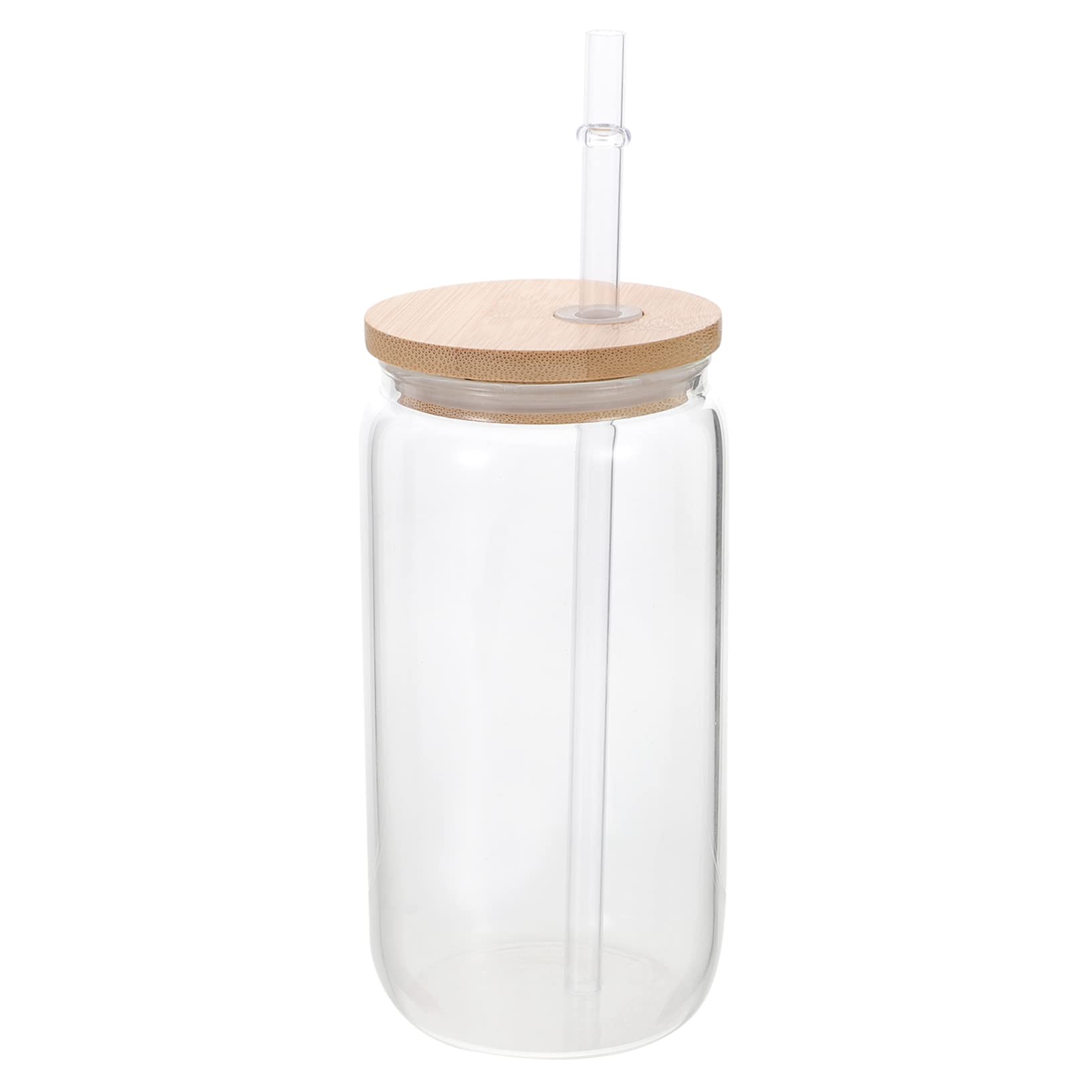 BESTOYARD Clear Glass Cups Straw Lid High Borosilicate Juice Drinking Glasses for Home Office Parties and Restaurants