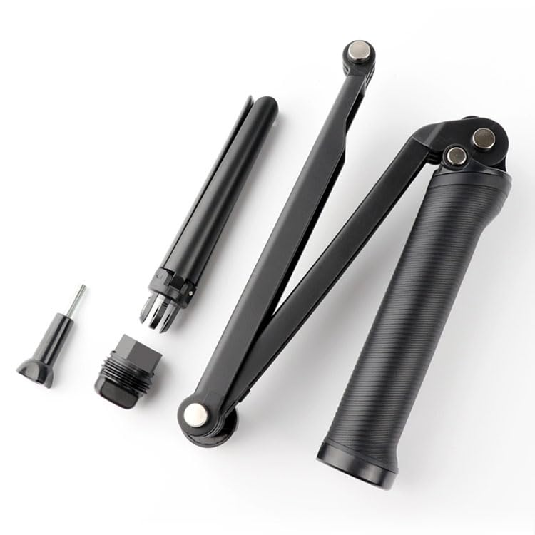 REFLEX CAMERA 3-Way Foldable Selfie Stick Tripod for Go Pro Hero 13=5 D J I Osmo Action – Extendable Arm, Hidden Tripod, Stabilizer Grip, Action