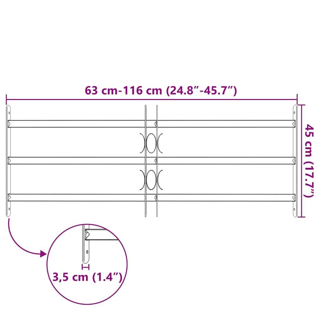 Genérico Reja de Seguridad Ajustable Ventana con 3 Barras 700-1050 mm,Bricolaje,Materiales de construcción,Ventanas,141383