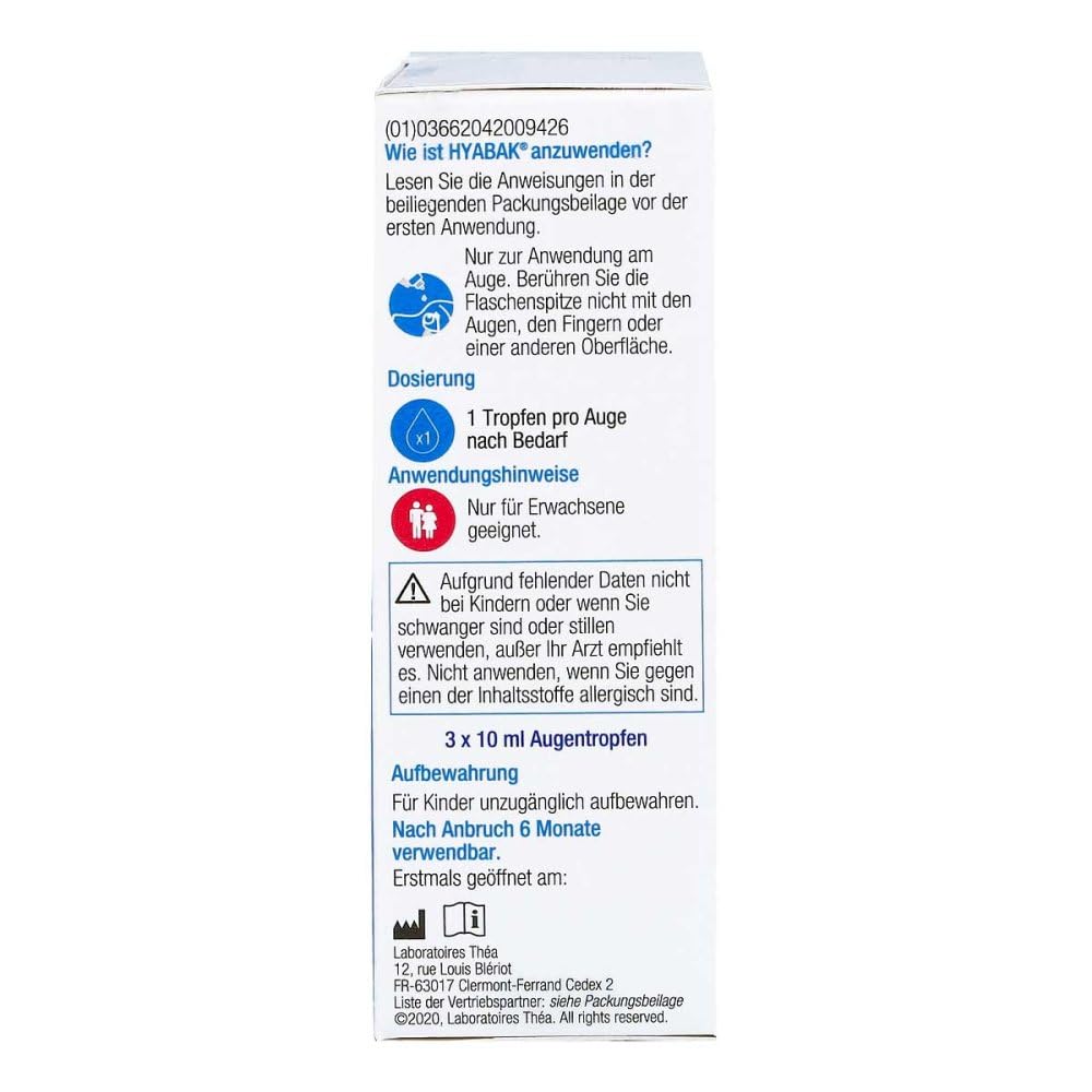 Hyabak - Gotas para los ojos, 3 x 10 ml