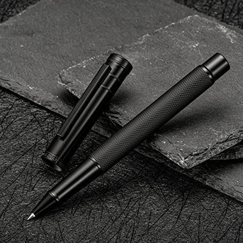 Image of Hongdian Matte Black Forest Rollerball Pen with Schmidt Black Ink Refill, Classic Design with Metal Case for Business Signature