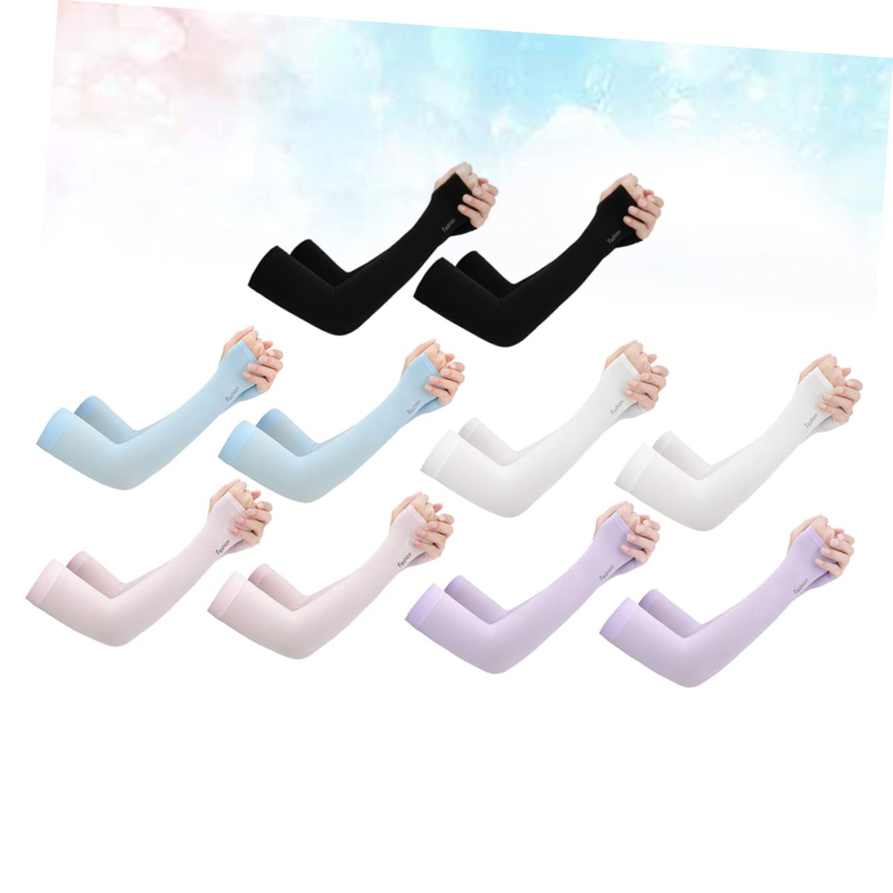 BESPORTBLE 2sets Uv Blocking Cooling Arm Sleeves Stretchy Oversleeve for Men's Sun Protection Breathable Ice Silk Arm Covers 5pairs*2