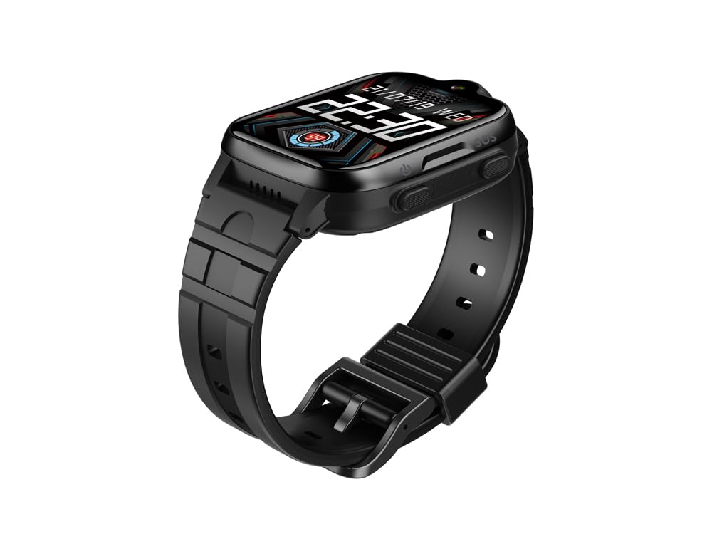 EKO ! Montre Connectée 4G Enfant Modèle Callisto, Smartwatch pour Filles garçons avec Appel, GPS, Fonction SOS,Jeux Educatifs, Etanche IP67, Montre Intelligente Enfants (Noir)