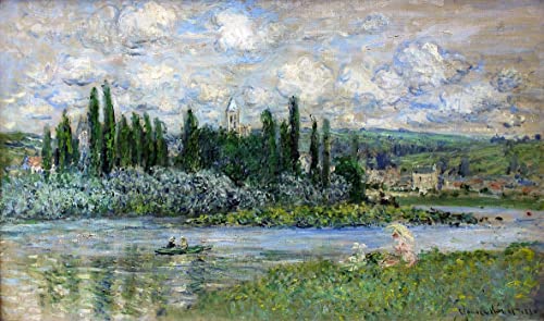 Toile Monet Vue de Vétheuil impression d'art premium pour salon 60x90