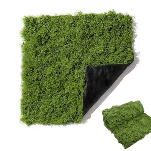 jackfru Alfombrilla de musgo artificial, 100 x 100 cm, musgo artificial, placa de musgo para decoración de pared, imagen de musgo, bricolaje y terrario, alfombrilla de musgo para decoración, verde