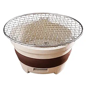 Wowobjects Multifunctional Charcoal Stove Clay Stove for Cooking Barbecue Household | 1 Piece Iron Net 1 Piece Clay Stove