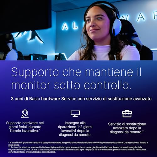 AW2725QF 27" 4K UHD (3840x2160) Monitor Gaming, 360Hz, Fast IPS, 0.5ms, NVIDIA G-SYNC Compatible, 95% DCI-P3, HDR600, Dolby Vision, USB-C, DisplayPort, 2x HDMI, 4x USB, 3 Anni di Garanzia - Monitor - Immagine 10