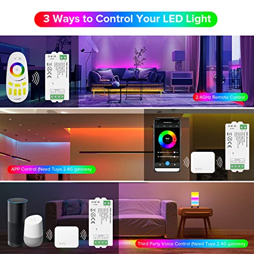 Image of SEZO C03RF RGB LED Controller Support PWM 5050SMD FCOB COB RGB (+ R G B) 4pin LED Strip String Support with RC03RFB RF Remote DC5V-DC24V Max 12A(NO Remote /Power)