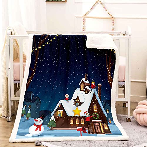 Couverture flanelle igloo de Noël, le cadeau idéal pour le canapé