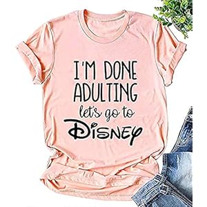 Holiday Cute Funny Shirt Women Letter Print Family Trip Tees Tops Vacation Graphic Casual Short Sleeve T Shirt(Large,Pink)